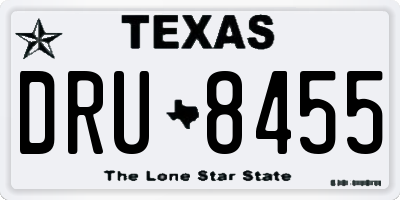 TX license plate DRU8455
