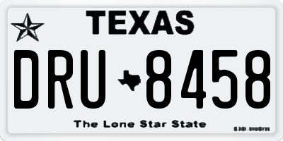 TX license plate DRU8458