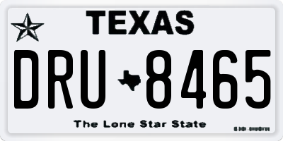 TX license plate DRU8465