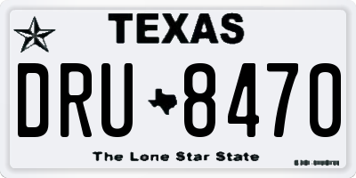 TX license plate DRU8470