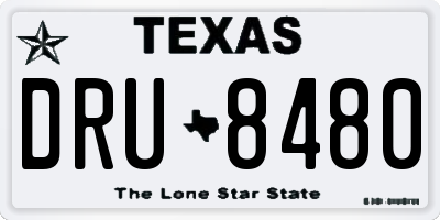 TX license plate DRU8480