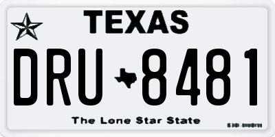 TX license plate DRU8481