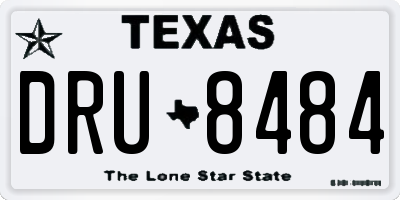 TX license plate DRU8484
