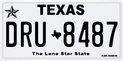 TX license plate DRU8487