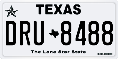 TX license plate DRU8488