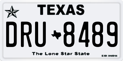 TX license plate DRU8489