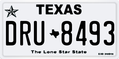 TX license plate DRU8493