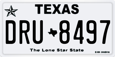 TX license plate DRU8497