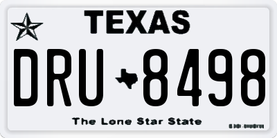 TX license plate DRU8498