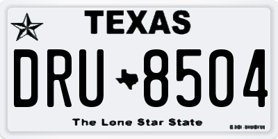 TX license plate DRU8504
