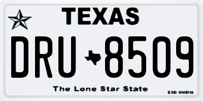 TX license plate DRU8509