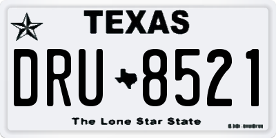 TX license plate DRU8521