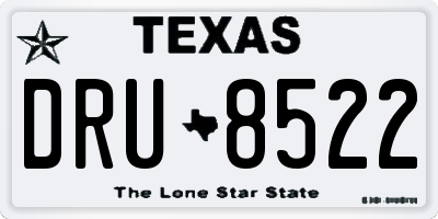 TX license plate DRU8522