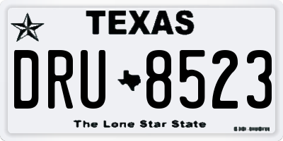 TX license plate DRU8523