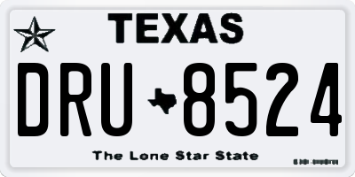 TX license plate DRU8524