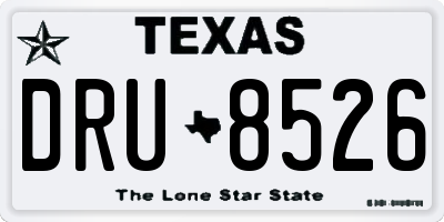 TX license plate DRU8526