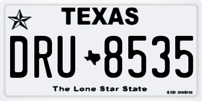 TX license plate DRU8535