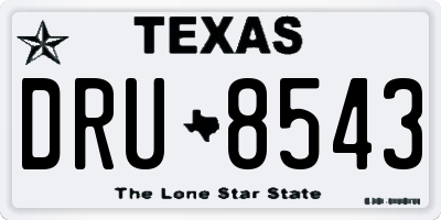 TX license plate DRU8543