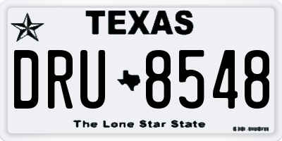 TX license plate DRU8548
