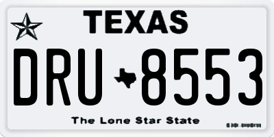 TX license plate DRU8553