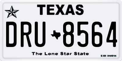 TX license plate DRU8564
