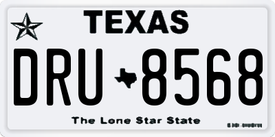 TX license plate DRU8568