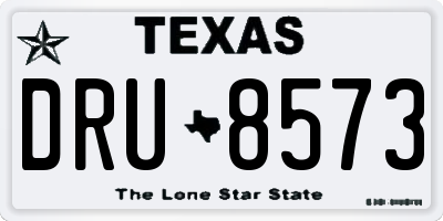 TX license plate DRU8573