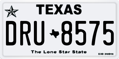 TX license plate DRU8575