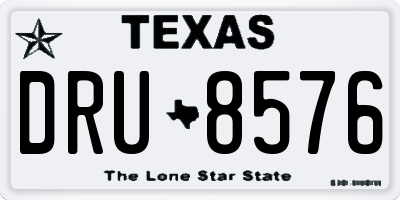 TX license plate DRU8576