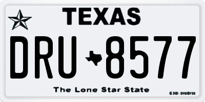 TX license plate DRU8577