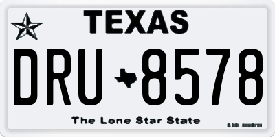 TX license plate DRU8578