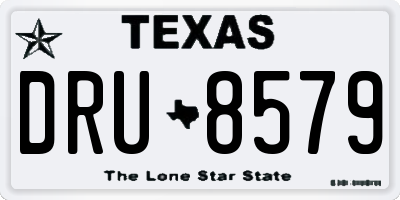 TX license plate DRU8579