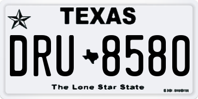 TX license plate DRU8580