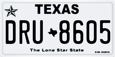 TX license plate DRU8605