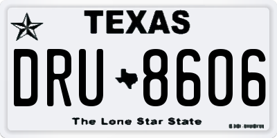 TX license plate DRU8606