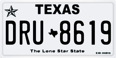 TX license plate DRU8619