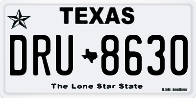 TX license plate DRU8630