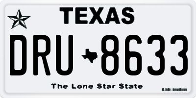 TX license plate DRU8633