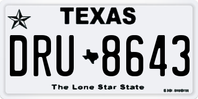 TX license plate DRU8643