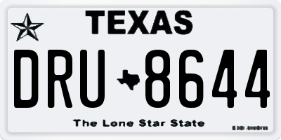 TX license plate DRU8644