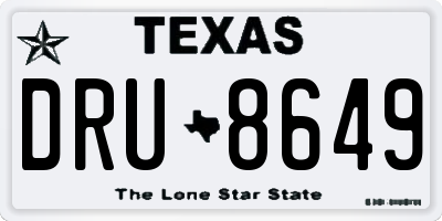 TX license plate DRU8649