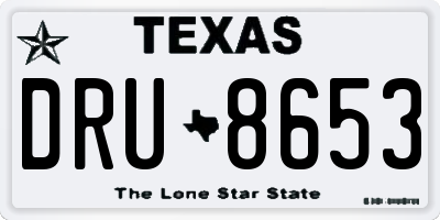 TX license plate DRU8653