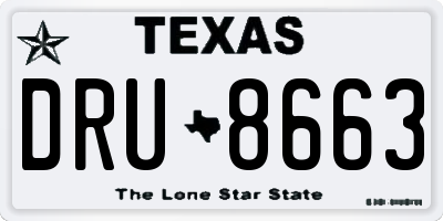TX license plate DRU8663