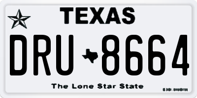 TX license plate DRU8664