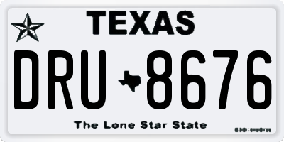 TX license plate DRU8676