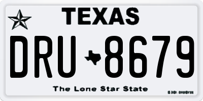 TX license plate DRU8679