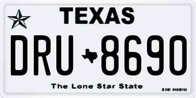TX license plate DRU8690