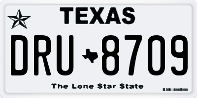 TX license plate DRU8709