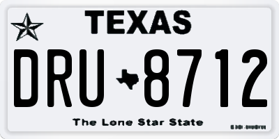 TX license plate DRU8712