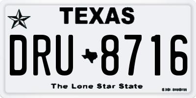 TX license plate DRU8716